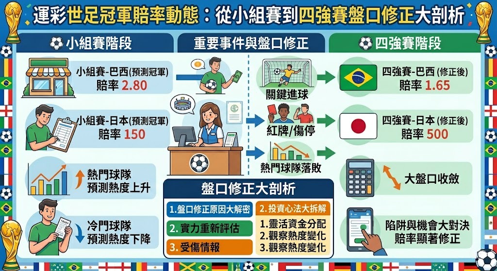 從小組賽到四強賽盤口修正大剖析 從小組賽到四強賽盤口修正大剖析